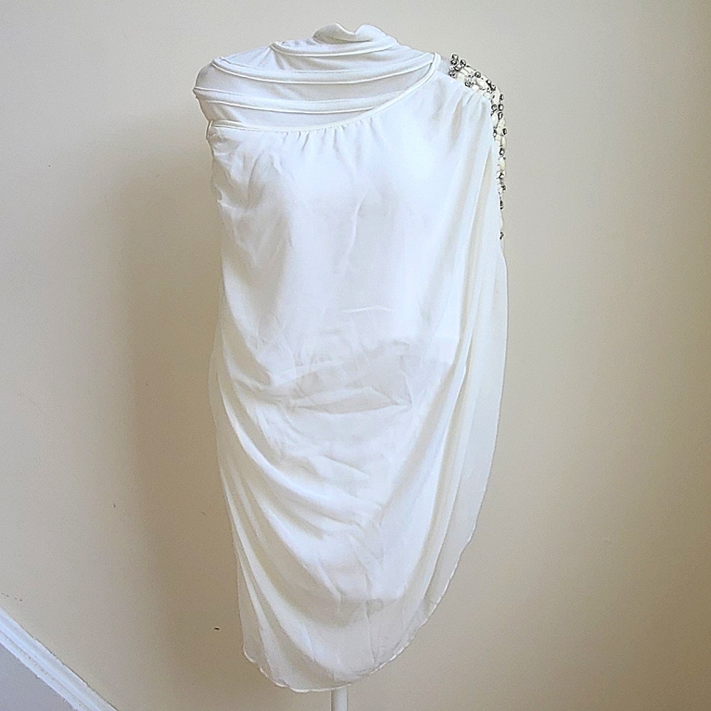 Off-White Sheer Mini Dress